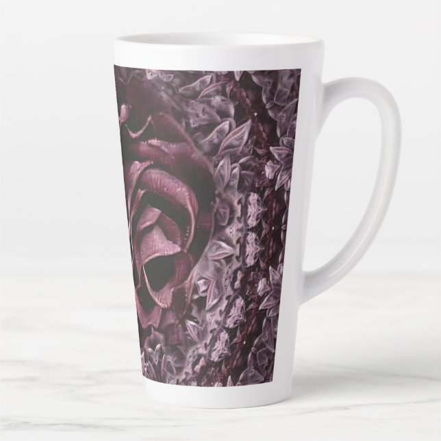Taza De Café Latte Rosa Mandala (Derecha)