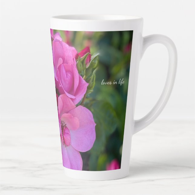 Taza De Café Latte Rosa rosa de lavanda (Derecha)