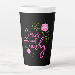 Taza De Café Latte Rosa rosa rosa elegante y trashánico