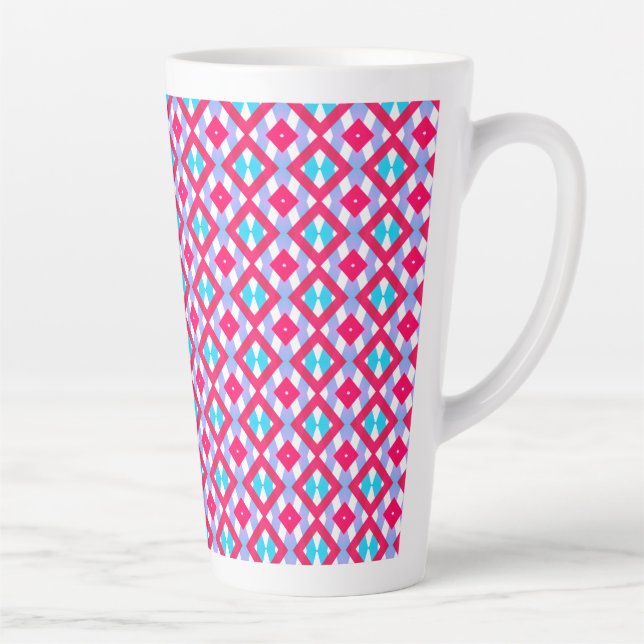 Taza De Café Latte Rosa, violeta y azul (Derecha)
