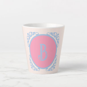 Taza De Café Latte Rosa y azul personalizados
