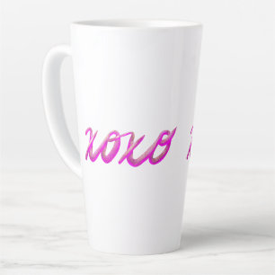 Taza De Café Latte rosado xoxo