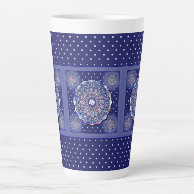 Taza De Café Latte Rosario azul (Anverso)