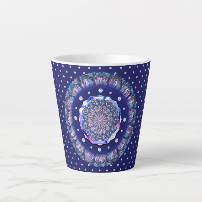 Taza De Café Latte Rosario azul (Anverso)