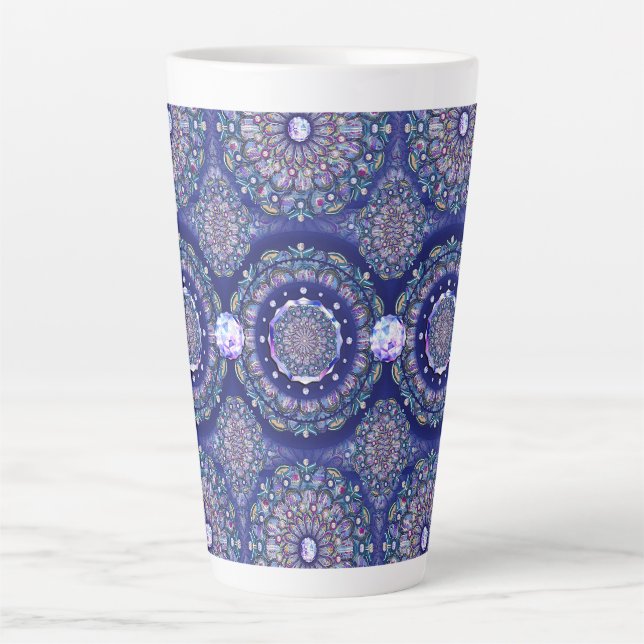 Taza De Café Latte Rosario azul (Anverso)