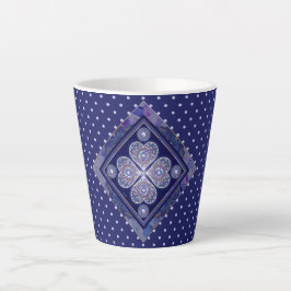 Taza De Café Latte Rosario azul