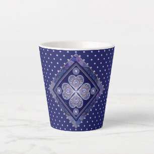 Taza De Café Latte Rosario azul