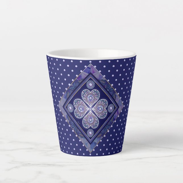 Taza De Café Latte Rosario azul (Anverso)