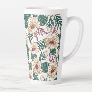 Taza De Café Latte Rosas