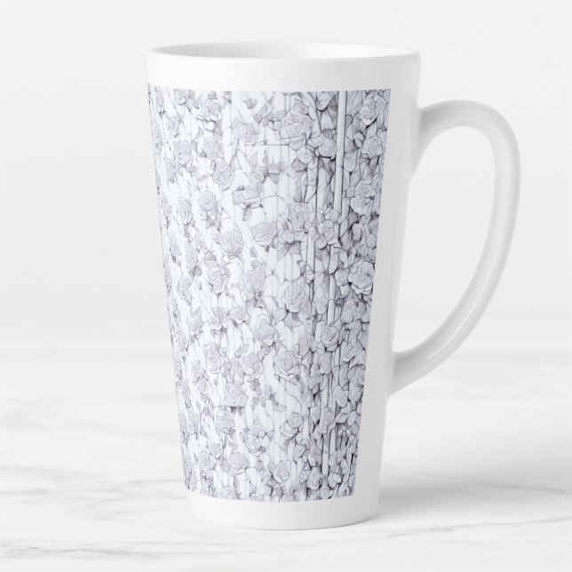 Taza De Café Latte Rosas blancas A (Derecha)
