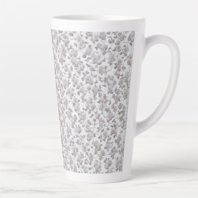 Taza De Café Latte Rosas blancas D (Derecha)