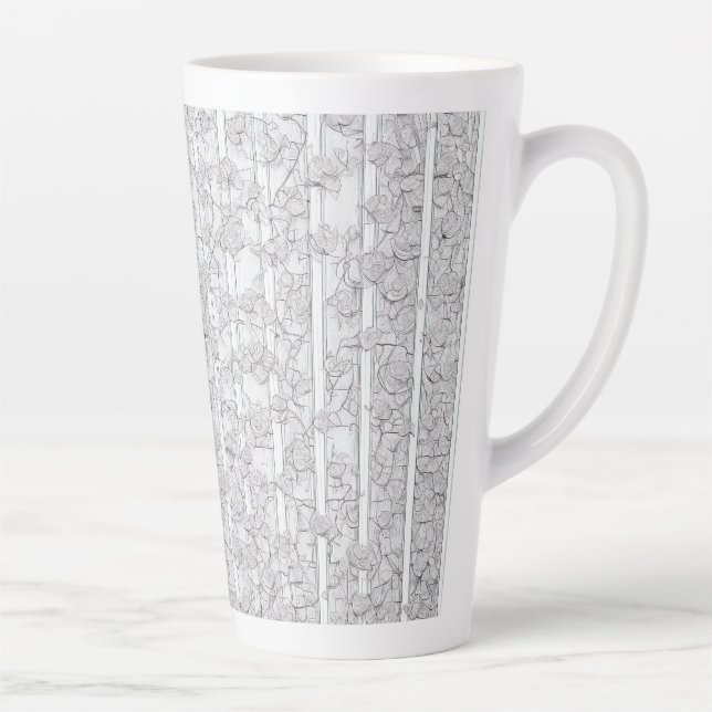 Taza De Café Latte Rosas blancas E (Derecha)