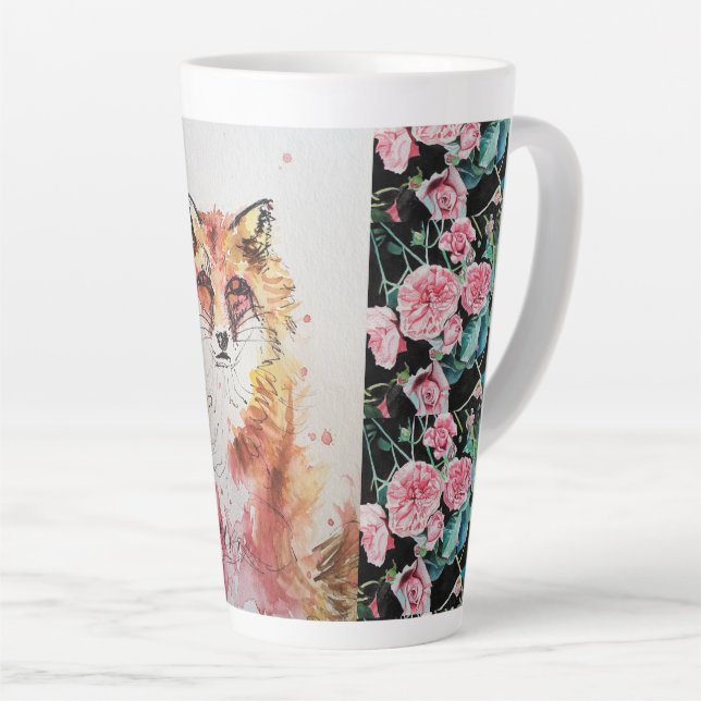 Taza De Café Latte Rosas de animales de la Cruz Roja (Ángulo derecho)