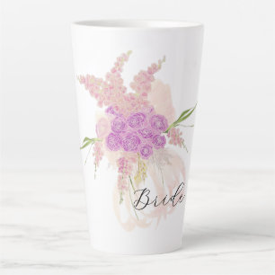 Taza De Café Latte Rosas de novia La Boca Rosa Blush arco Ramo 