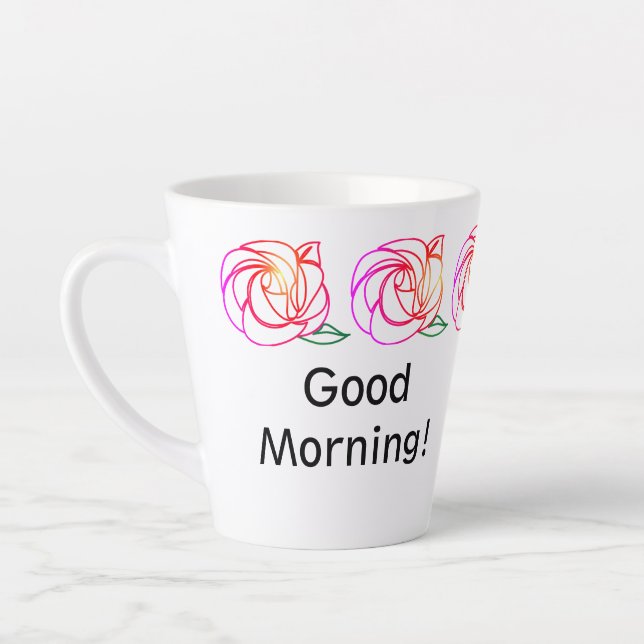 Taza De Café Latte Rosas modernos personalizan Latte Mug (Izquierda)