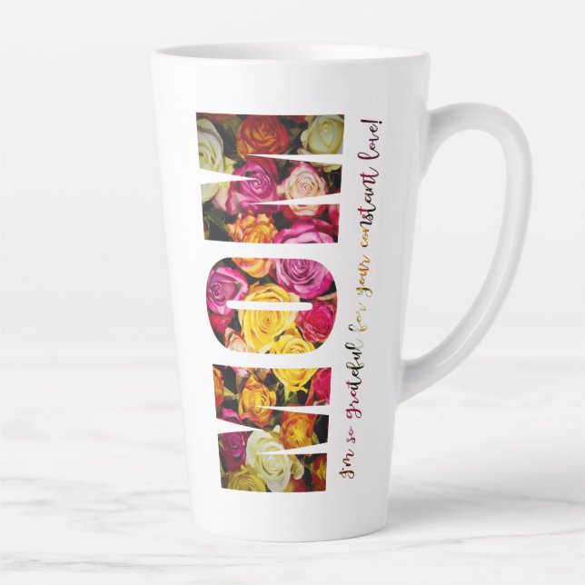 Taza De Café Latte Rosas Para Mamá (Derecha)
