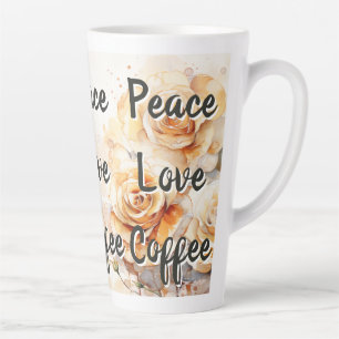 Taza De Café Latte Rosas paz amor café