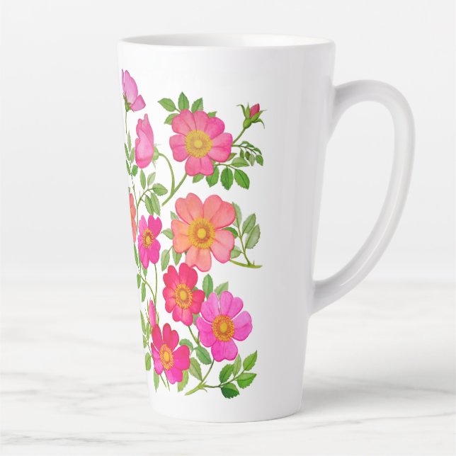 Taza De Café Latte Rosas Pink Wild (Derecha)