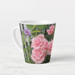 Taza De Café Latte Rosas rosadas