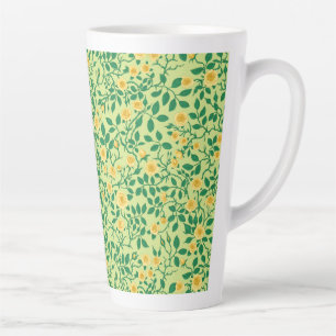 Taza De Café Latte Rosas silvestres en amarillo y verde