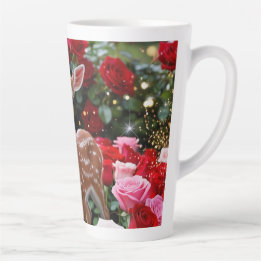 Taza De Café Latte Rosas y Fawn