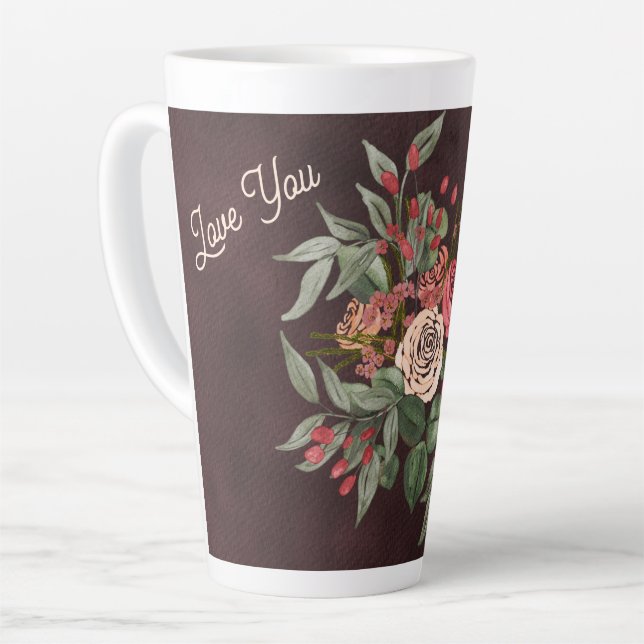 Taza De Café Latte Rose Bouquet (Ángulo izquierdo)