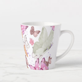 Taza De Café Latte rose gold butterfly