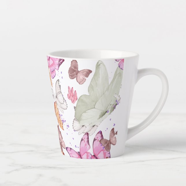 Taza De Café Latte rose gold butterfly (Derecha)