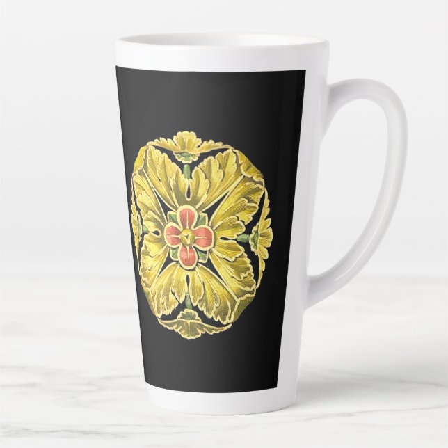Taza De Café Latte Rosette arquitectónico antiguo n.º 3 (Derecha)