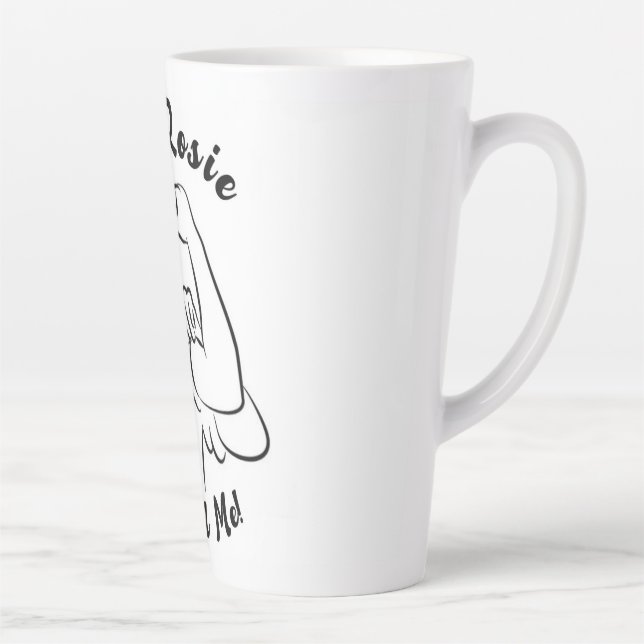 Taza De Café Latte Rosie Raised Década - Imagen de lienzo (Derecha)