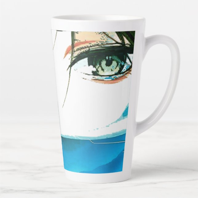 Taza De Café Latte rostro de mujeres abstracto (Derecha)