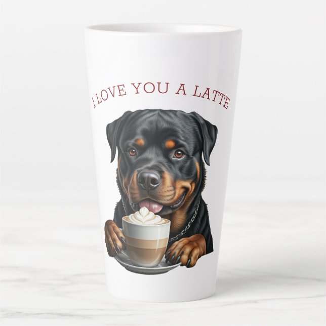 Taza De Café Latte Rottweiler Latte (Anverso)
