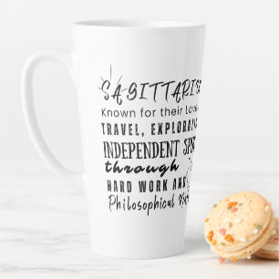 Taza De Café Latte Rótulo Sagittarius Motivational Cotes Zodiac