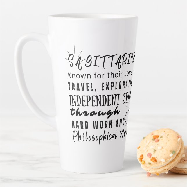 Taza De Café Latte Rótulo Sagittarius Motivational Cotes Zodiac (In situ)
