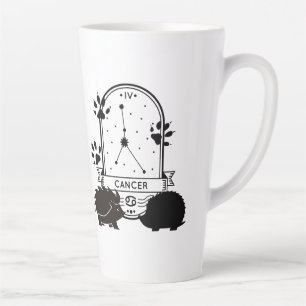 Taza De Café Latte Rótulo zodiaco y Mascotas coincidentes. Cáncer - H