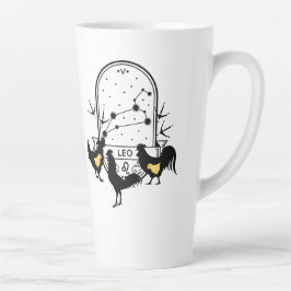 Taza De Café Latte Rótulo zodiaco y Mascotas coincidentes. Leo - Poll