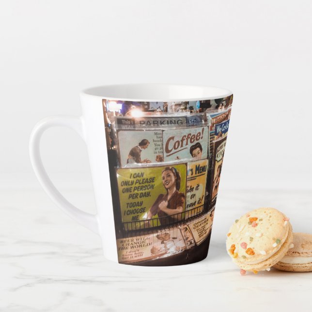 Taza De Café Latte Rótulos antiguos para coleccionistas (In situ)