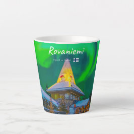Taza De Café Latte Rovaniemi, Finlandia - Magia Aurora Pequeña