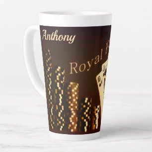 Taza De Café Latte Royal Flush Poker Café Alto