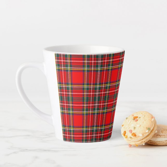 Taza De Café Latte Royal Stewart Clan Tartan Plaid (In situ)