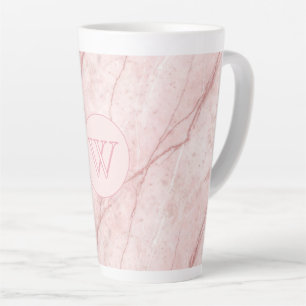 Taza De Café Latte Rubor Rose Marble Orgánico Rosa Polvo