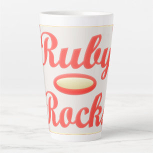 TAZA DE CAFÉ LATTE RUBY ROCKS ROJO Y GRIS DE CAFÉ GRAN TALLA