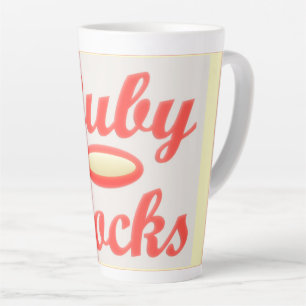 TAZA DE CAFÉ LATTE RUBY ROCKS ROJO Y GRIS DE CAFÉ GRAN TALLA