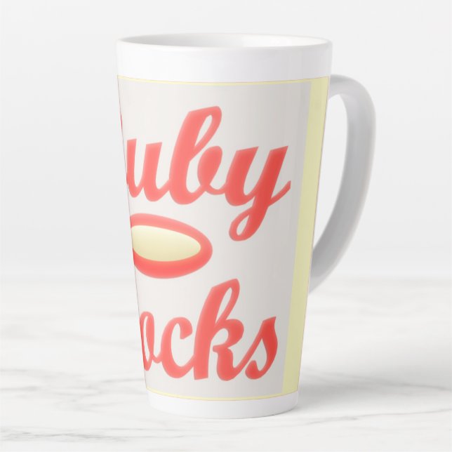 TAZA DE CAFÉ LATTE RUBY ROCKS ROJO Y GRIS DE CAFÉ GRAN TALLA (Ángulo derecho)