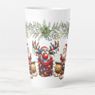 Taza De Café Latte Rudolf, el reno enrojecido