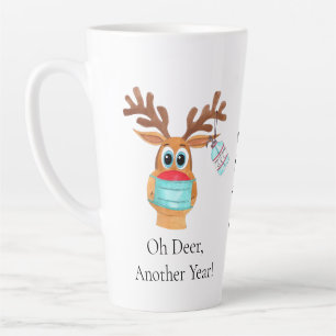 Taza De Café Latte Rudolph la mug de latte de reno enmascarado en la