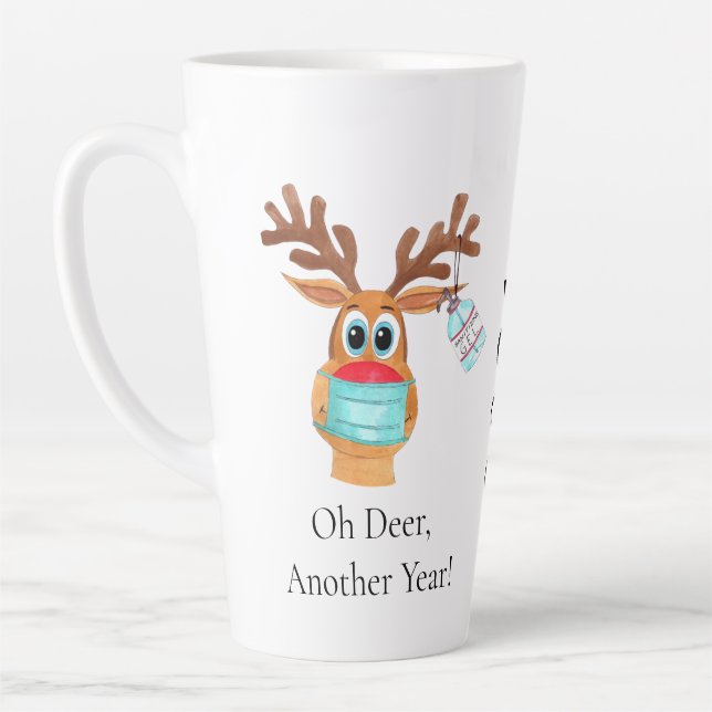 Taza De Café Latte Rudolph la mug de latte de reno enmascarado en la  (Izquierda)
