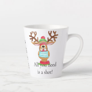 Taza De Café Latte Rudolph, reno enmascarado en la cara