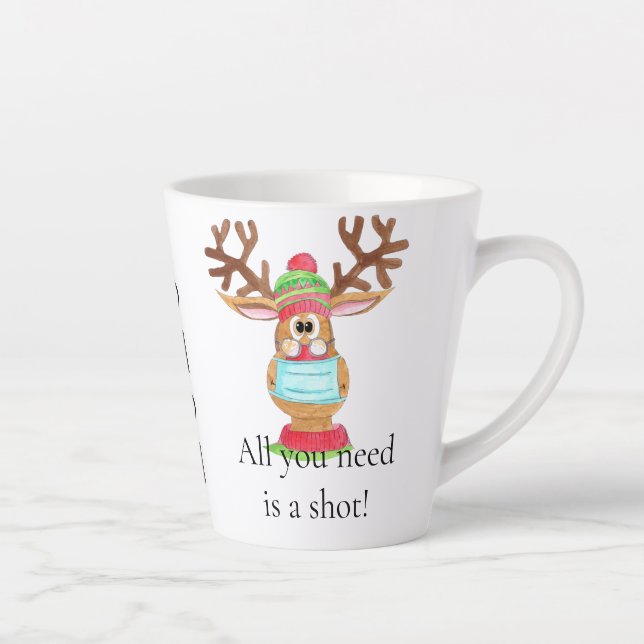 Taza De Café Latte Rudolph, reno enmascarado en la cara (Derecha)