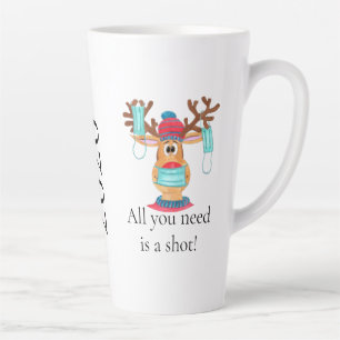 Taza De Café Latte Rudolph, reno enmascarado en la cara